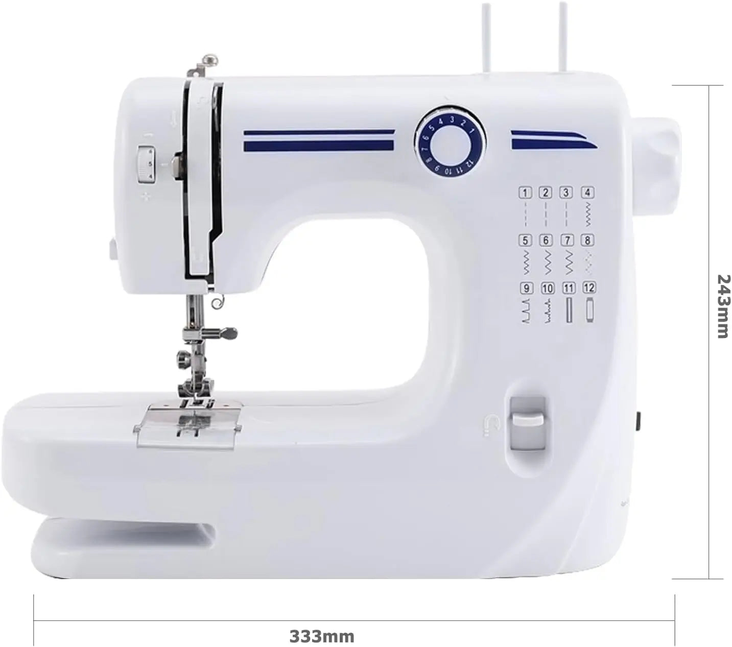 [Hot Sale] Mini Portable Sewing Machine 12 Stitches, Dual Speed Foot Pedal with Sewing Kit, Double Needle for Home/Travel TechElect