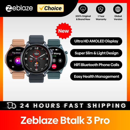 [2024 World Premiere] Zeblaze Btalk 3 Pro Smart Watch AMOLED Display Hi-Fi Bluetooth Phone Calls Health and Fitness Tracking Techelectronicx