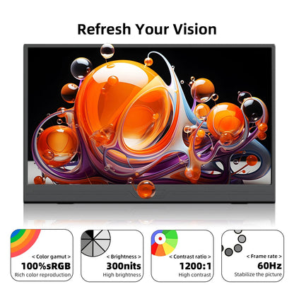 ZSUS 3840*2160 13-inch 4K Portable Monitor 60HZ For Laptop XBox PS4 / 5 Switch TV Box Cell Phone PC Extension Mobile Techelectronicx