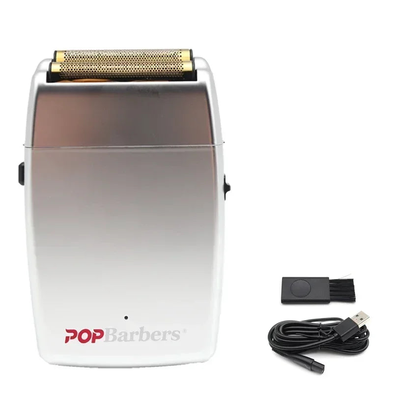 11000 RPM POP Barbers P620 Professional Electric Men's Beard Trimmer Double Foil Shaver Electric Shaver USB Hair Cutting Machine Techelectronicx