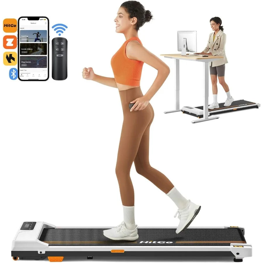 Under Desk Treadmill 2 in 1 Walking and Jogging Pad Portable with Remote Control and App 2.5HP Compact for Home Office TechElect