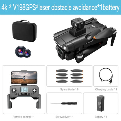 Xiaomi Mijia V198GPS MAX Drone 8K Professional Brushless Motor Laser Obstacle Avoidance Foldable Quadcopter Aerial Optical RCToy Techelectronicx