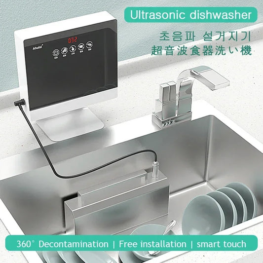 110V/220V Portable Sink Dishwasher Small Free-standing Installation-free Automatic Household Kitchen Ultrasonic Dishwasher A5 TechElect