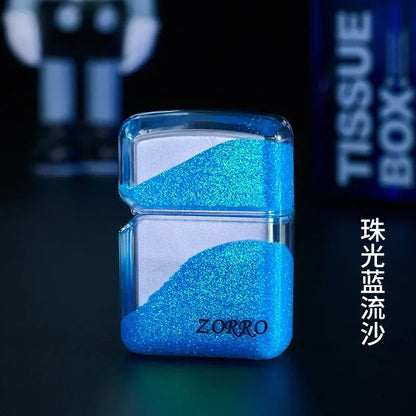 ZORRO Luminous Quicksand Cool Kerosene Lighter Creative Personality Old-fashioned Grinding Wheel Ignition Kerosene Lighter Gift Techelectronicx