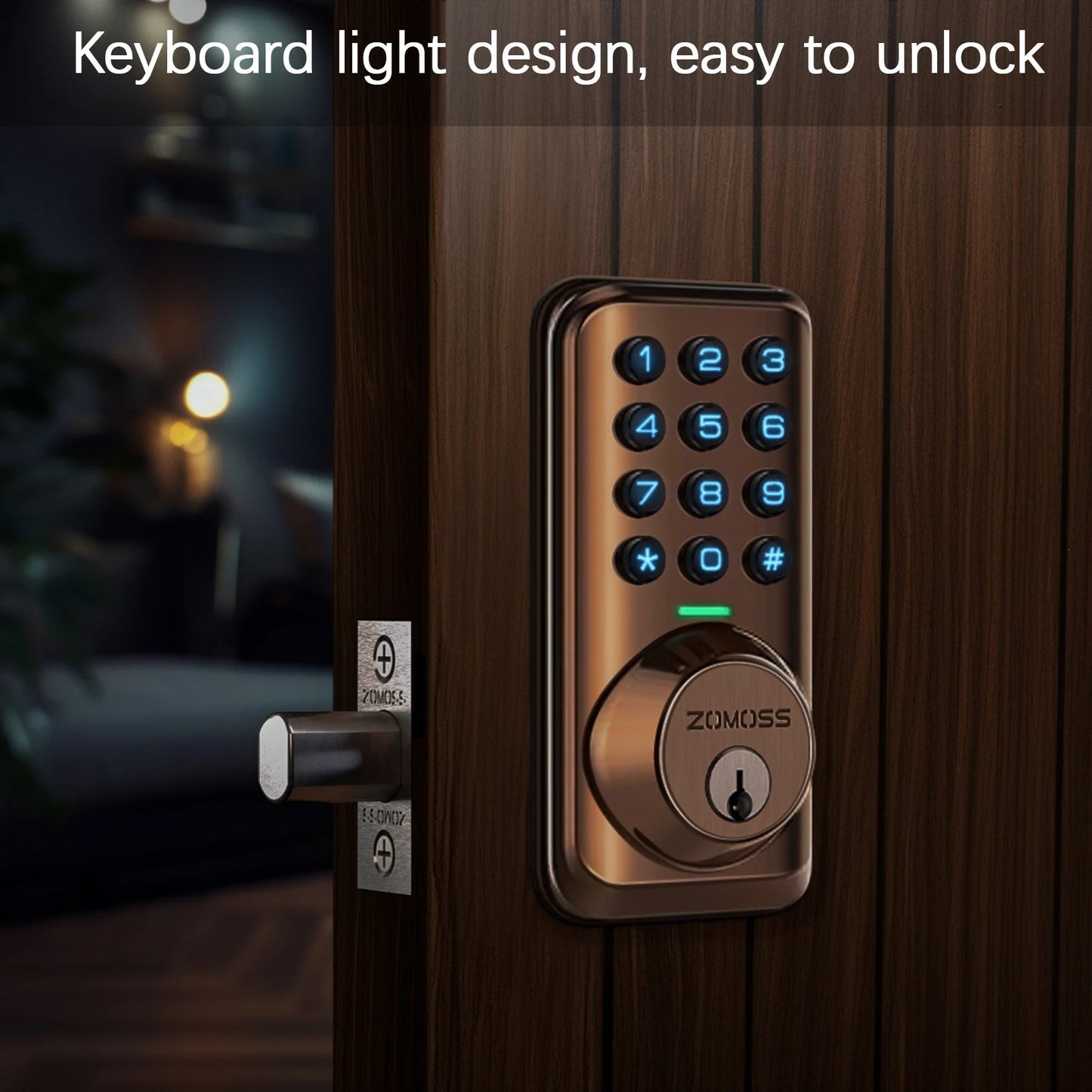 ZOMOSS Keypad Door Lock-Keyless Entry Door Lock-Smart Deadbolt Lock-Anti-Peeking Password-Auto Lock Easy To Install Techelectronicx