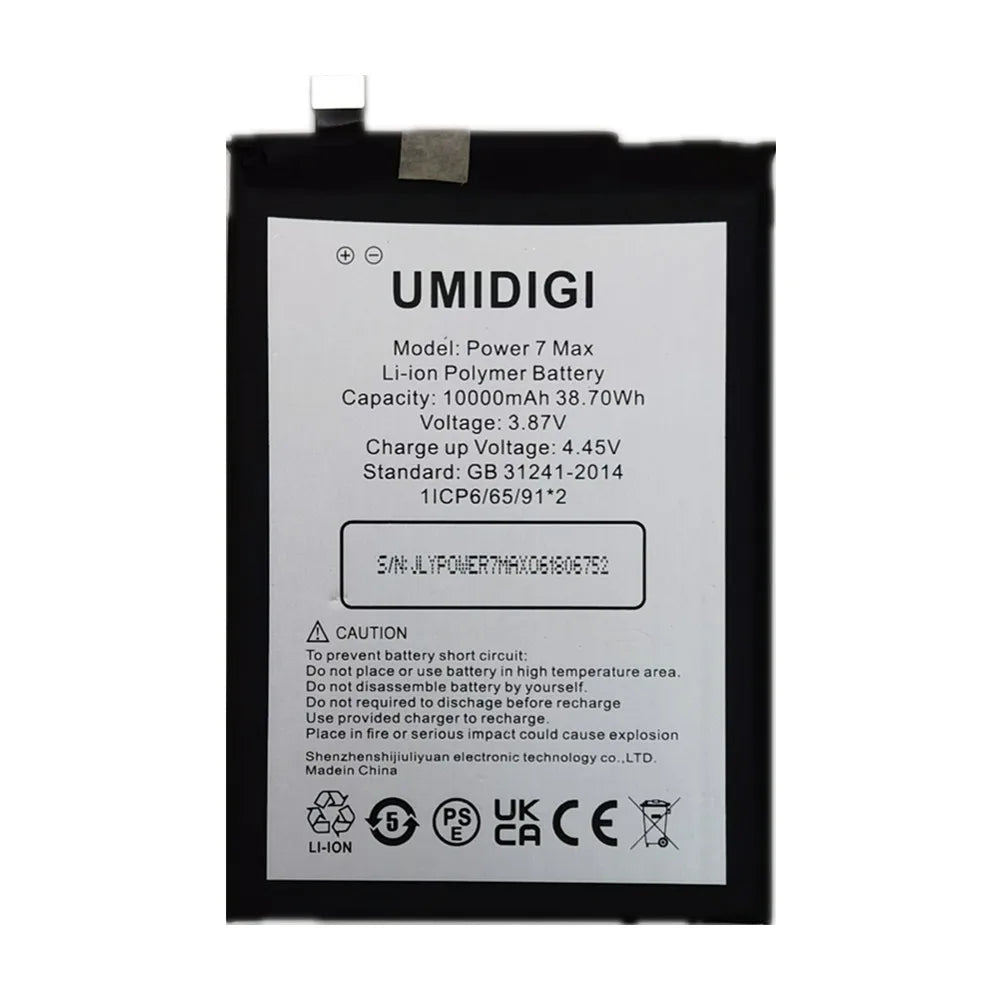 10000mAh 100% Original Battery For Umi Umidigi Power 7 Max Power7 Max Phone Batteries Techelectronicx