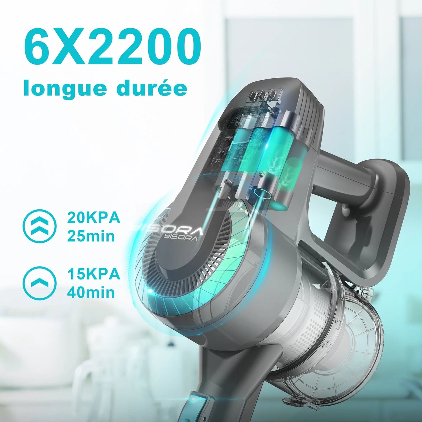 YISORA N300 Cordless Upright Vacuum Cleaner, 20Kpa Ultra Lightweight Stick Vacuum for Carpet, Hard Floor, Car, Pet Hair Techelectronicx
