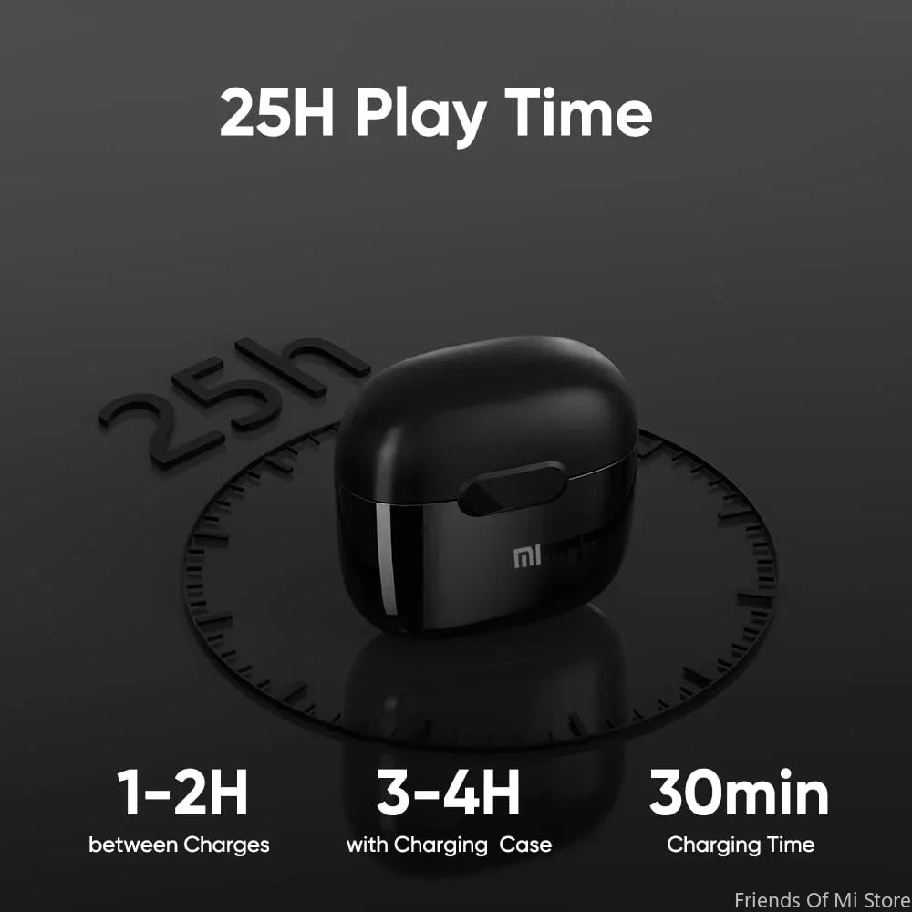 Xiaomi In Ear Headphones Wireless Bluetooth Earbuds 25Hrs Playtime USB C TWS Built in Noise Cancellation Mic with Charging Case Techelectronicx