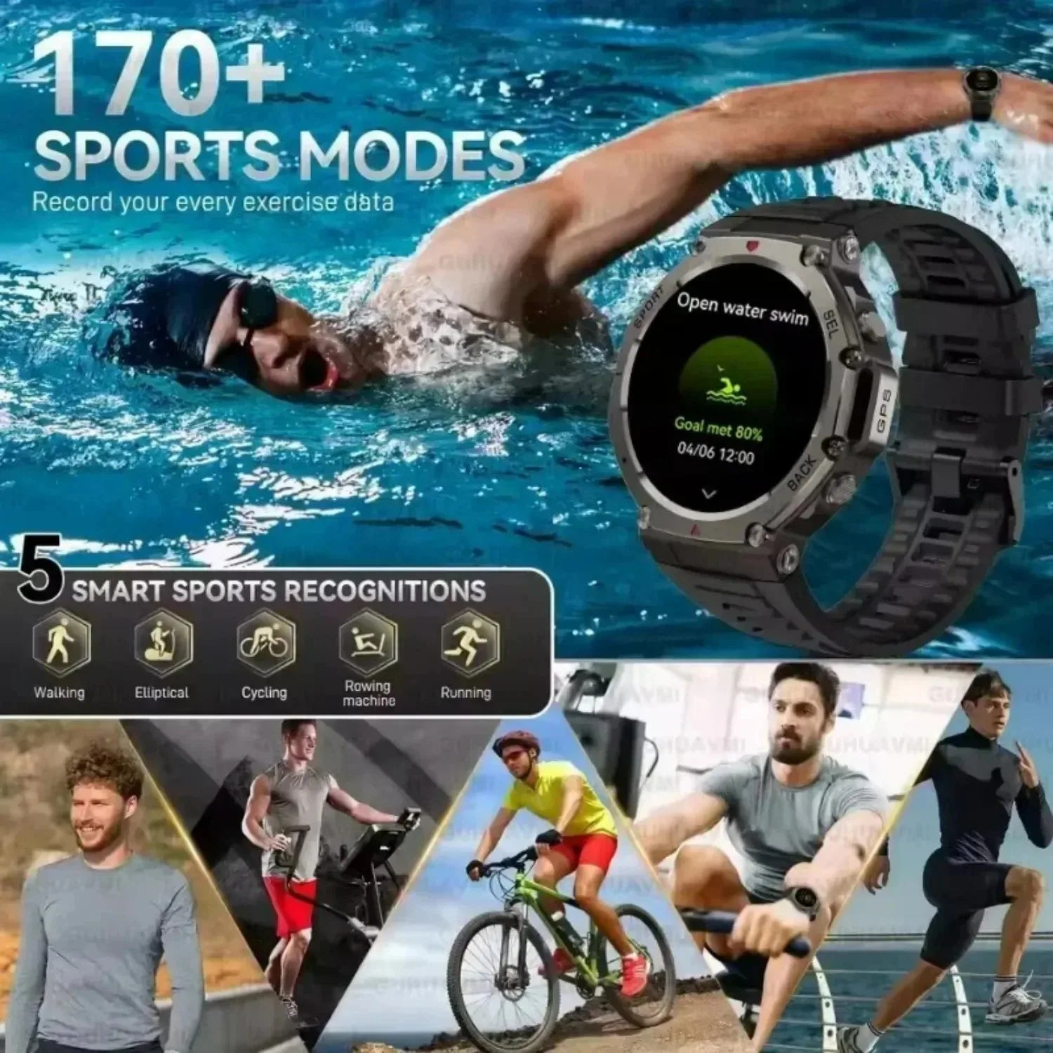 Xiaomi T-Rex 3 For Amazfit New Military gps smartwatc Built-in Compass Altimeter 10ATM Waterproof Sports Smartwatch Men Women TechElect