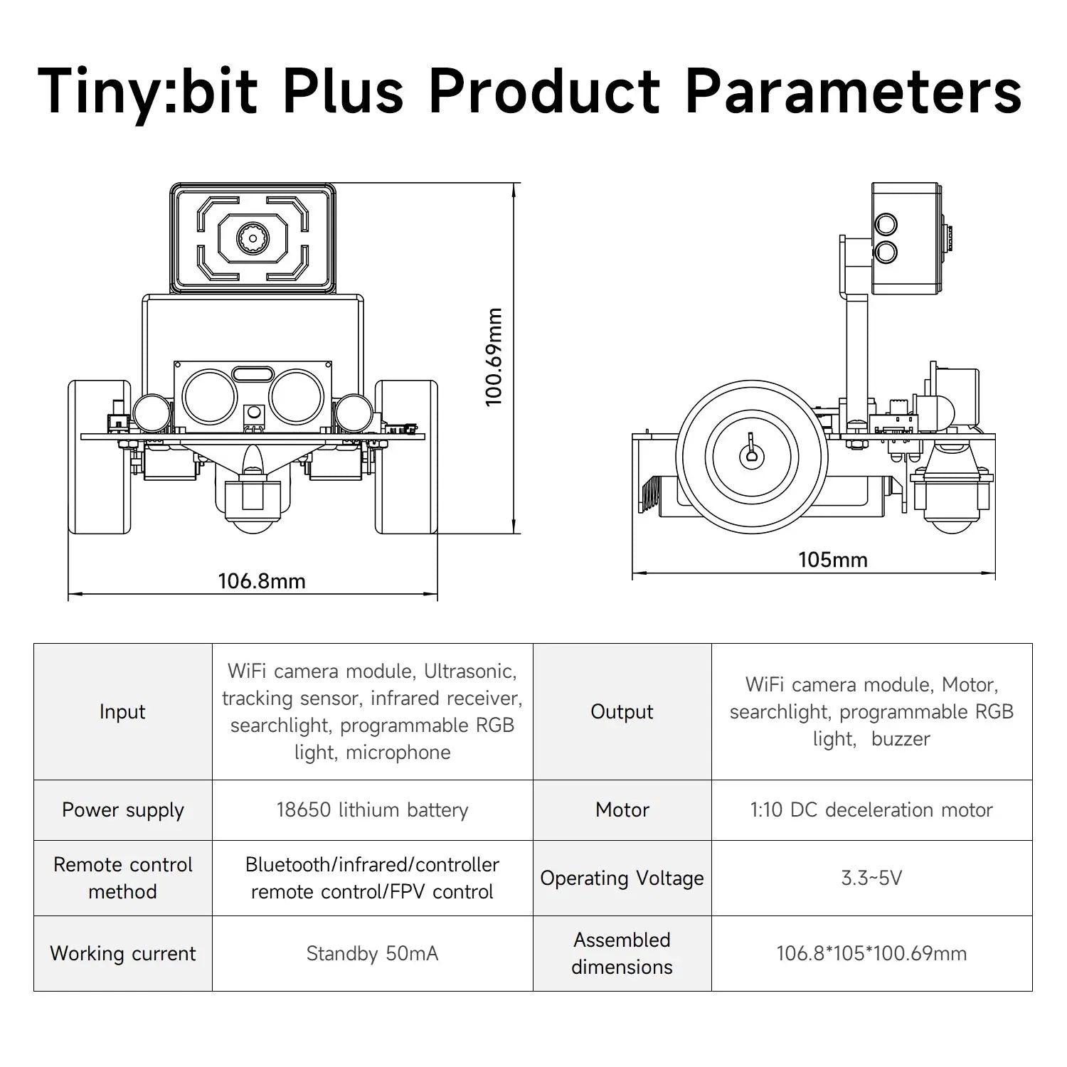Yahboom Tiny:bit Plus Microbit Robot Car With ESP32 WiFi Camera Module Support APP FPV Control Programmable Toy Kids Coding TechElect