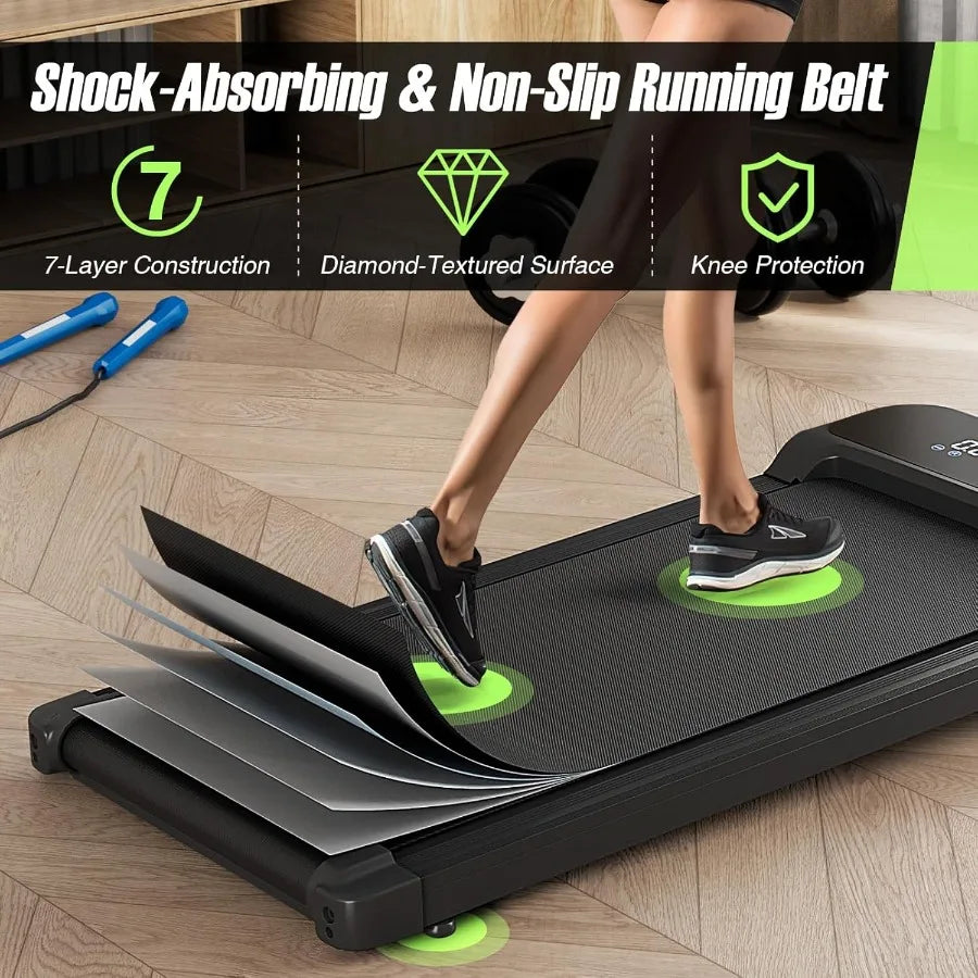 Walking Pad, 2.5 HP Under Desk Treadmill with Remote Control & LED Display, 3 Countdown Modes, 0.6-4 MPH Portable Treadmills for TechElect
