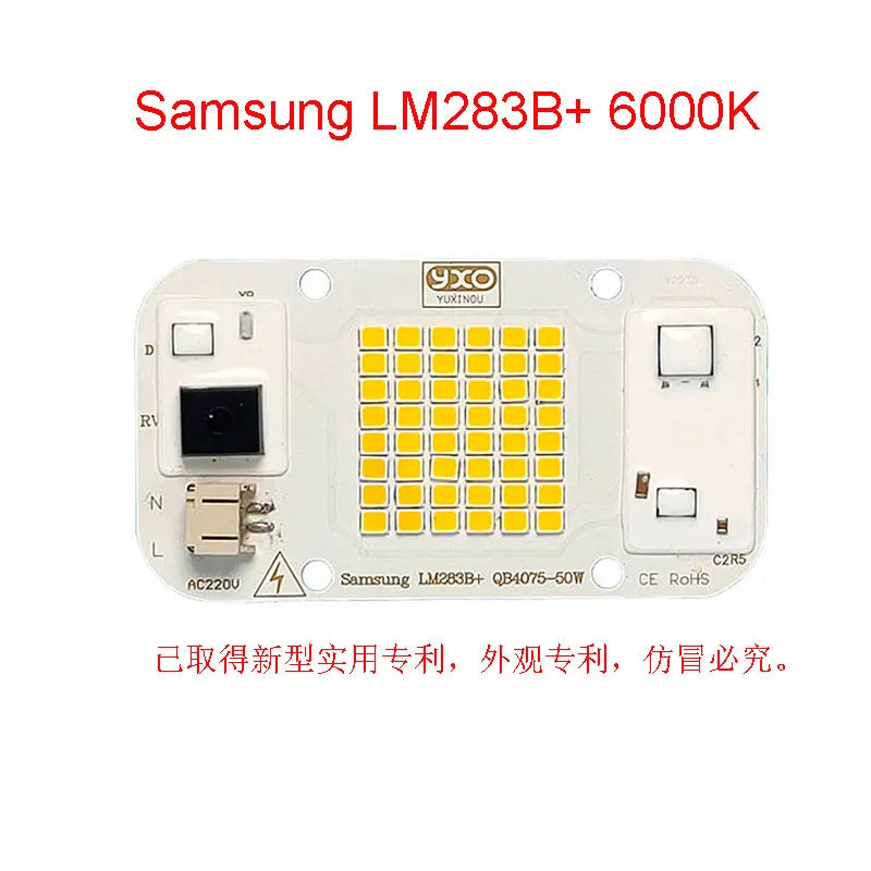 YXO Driverless Sam-ng lm283b Full Spectrum Led Grow Light Chip DOB AC COB Module 50W Lamp Beads No Need Driver For Indoor Plant Techelectronicx