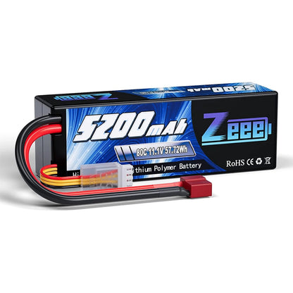 1/2pcs Zeee 3S 5200mAh Lipo Battery 11.1V 80C with T/XT60/EC3/5 Plug Hardcase for RC Car Buggy Truck FPV Drone RC Model Parts Techelectronicx