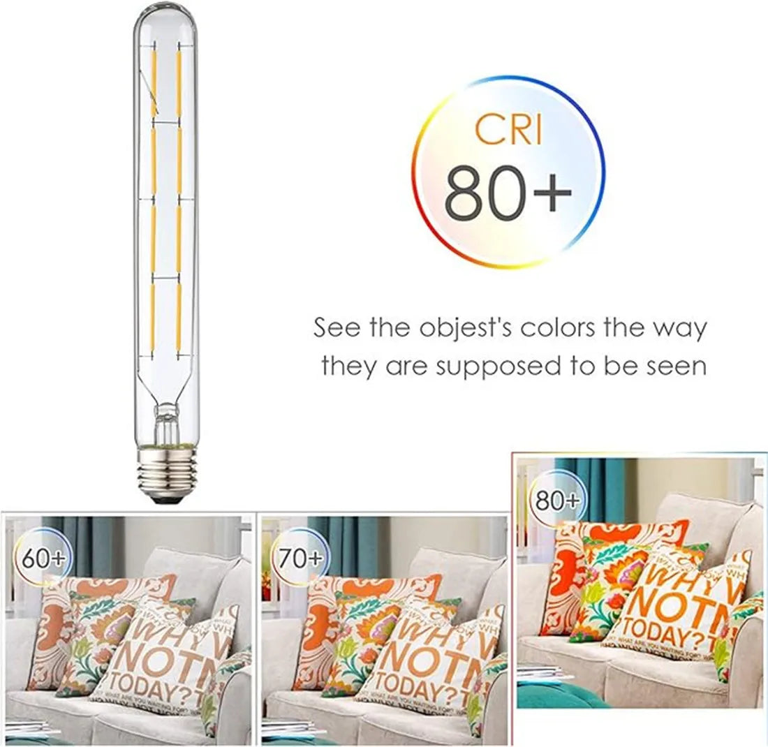 100-240V 6000K LED Filament Light Bulb 110V 120V 6500K Tubular Edison Bulbs T10 T185 T225 T30 T300 Long Tube 4W 6W 8W led Bulb Techelectronicx