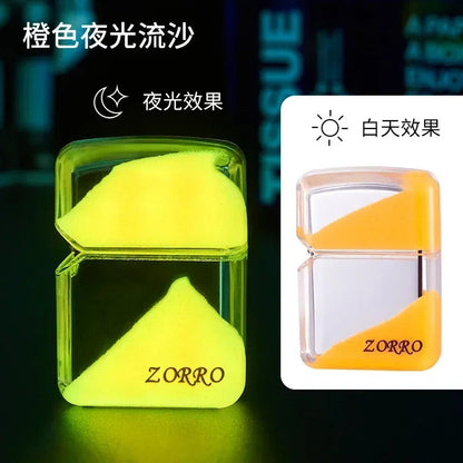 ZORRO Luminous Quicksand Windproof Kerosene Lighter Classic Grinding Wheel Ignite Brilliant Colors Lighters Gadgets Men's Gift Techelectronicx