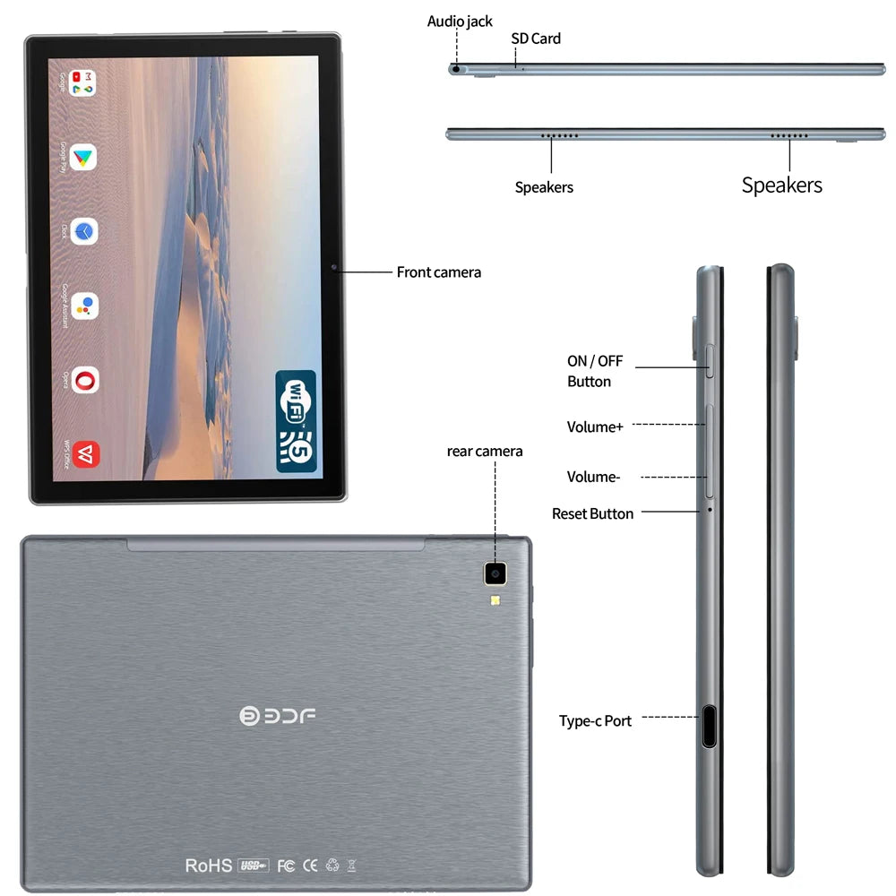 10.1 Inch 4G LTE Android Tablets Google Play Octa Core 8GB RAM 128GB ROM Double SIM Card Phone Call HD Display Education Tablet Techelectronicx