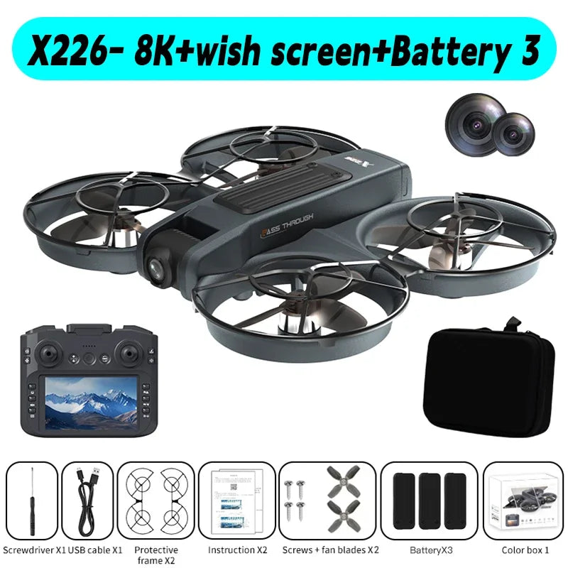 Xiaomi X226/X226VR Mini Drones 4K Professional Remote Control Helicopter Plane RC Dron With Screen Quadcopter Toys Gift for Kids Techelectronicx
