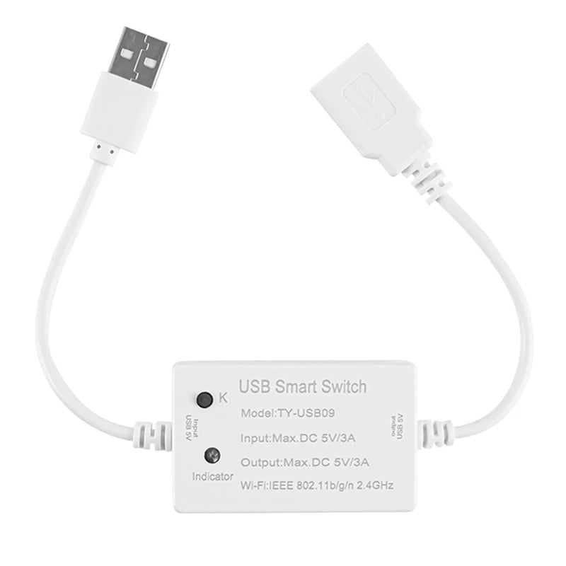 1 PCS Tuya USB Smart Switch Universal Breaker Timer Smart Life For USB Appliances For Alexa Google Home Techelectronicx