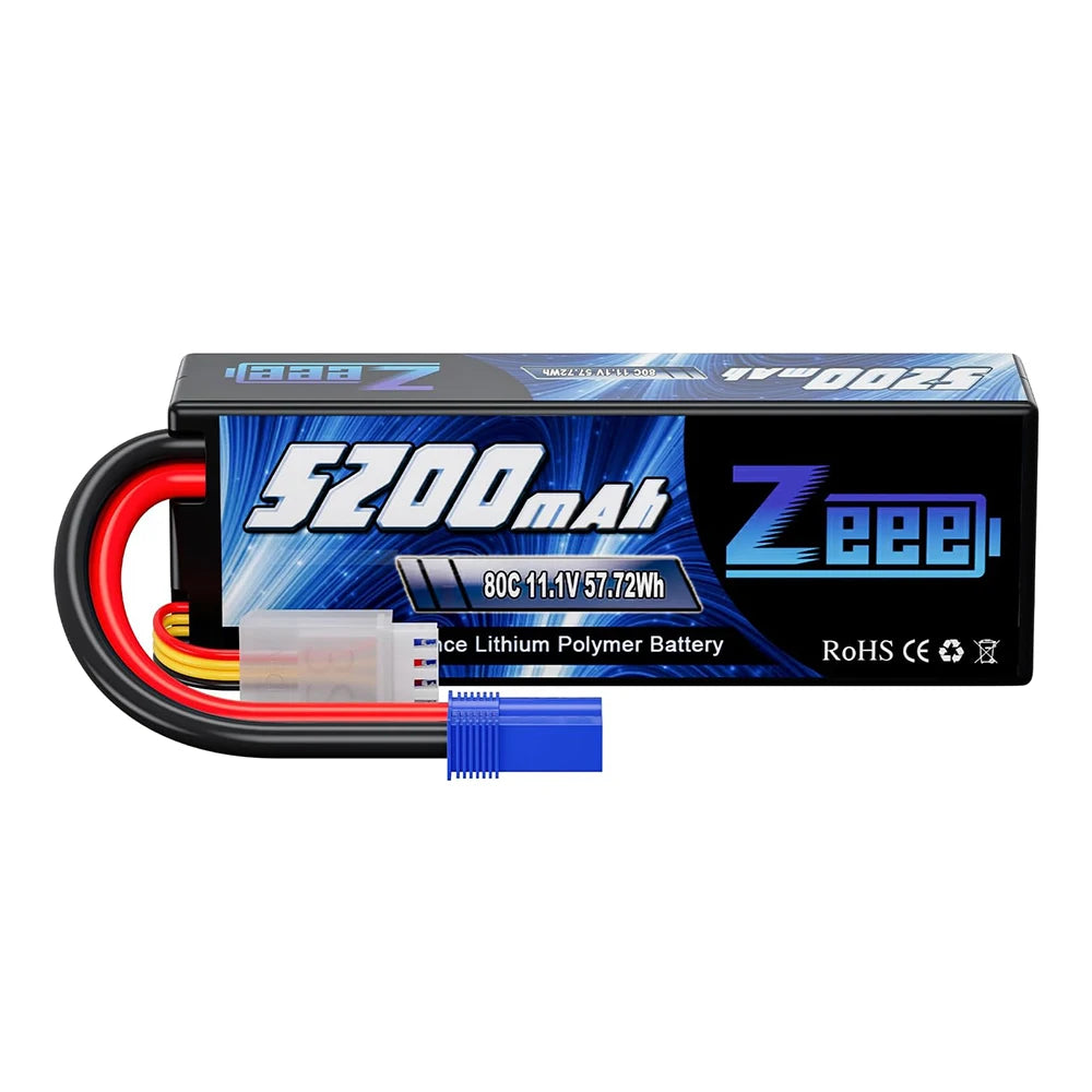 1/2pcs Zeee 3S 5200mAh Lipo Battery 11.1V 80C with T/XT60/EC3/5 Plug Hardcase for RC Car Buggy Truck FPV Drone RC Model Parts Techelectronicx