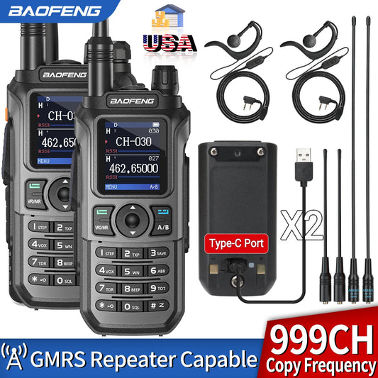 1/2PCS BAOFENG GM-21 PRO Walkie Talkie Wireless Copy Frequency Type-C NOAA Up UV-21 PRO V2 Ham Radio Two Way Radio For Hunting Techelectronicx