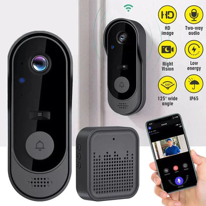 1080P Wireless WIFI Video Doorbell Intercom Door Bell with Camera Tuya Smart Home for Security Protection PIR Motion Detection Techelectronicx