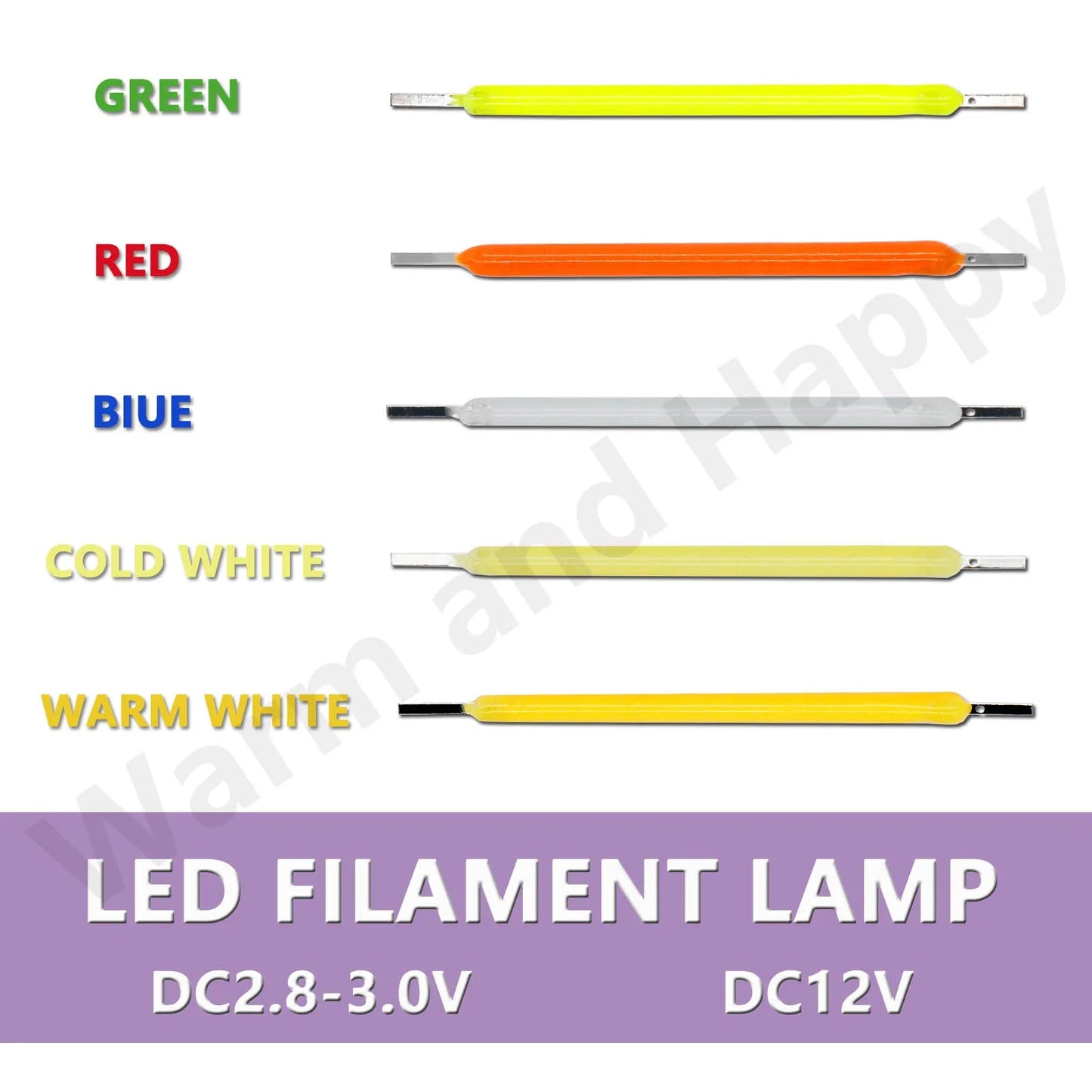 10pcs Edison Bulb LED Filament Lamp Parts 38mm DC3V DC12V LED Bead Incandescent Light Accessories Diode for holiday lighting DIY Techelectronicx
