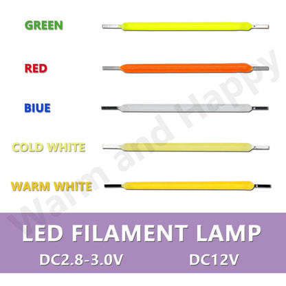 10pcs Edison Bulb LED Filament Lamp Parts 38mm DC3V DC12V LED Bead Incandescent Light Accessories Diode for holiday lighting DIY Techelectronicx