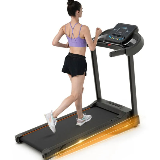 US Stock Compact Easy Folding Treadmill Motorized Running Jogging Machine with Audio Speakers and Incline Adjuster TechElect