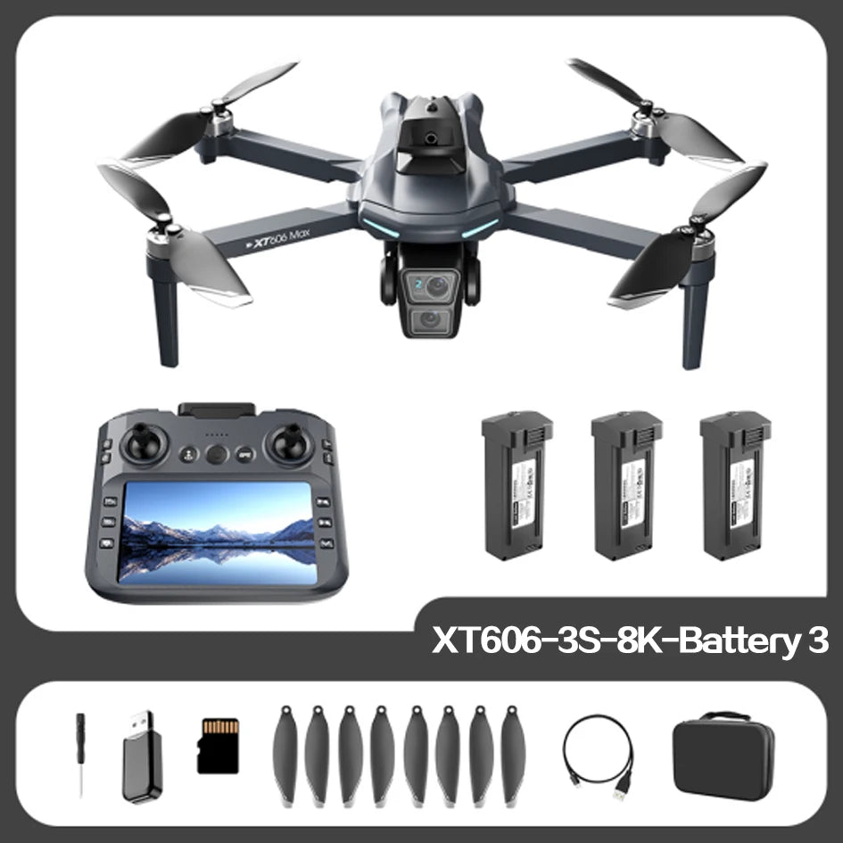 Xiaomi XT606GPS Screen Brushless Aerial Photography Drone 4K HD Dual Camera Brushless Motor 5G WIFI  Remote Control Quadcopter Techelectronicx