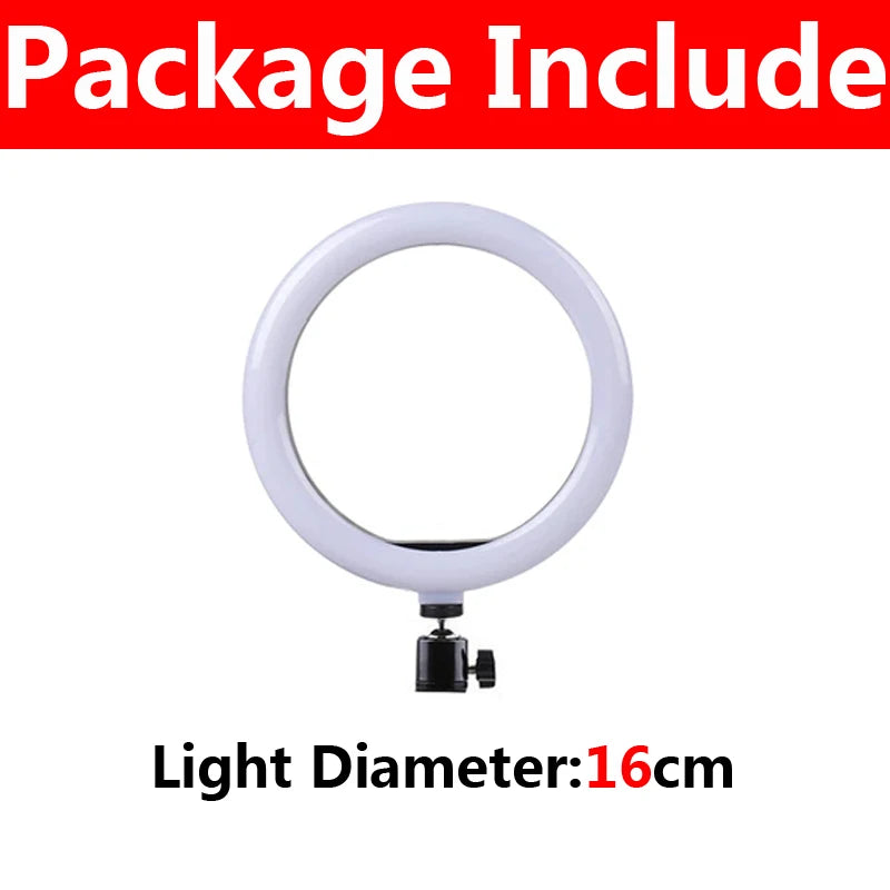 10 Inch LED Ring Light Photographic Selfie Ring Lighting with Phone Holder for Tiktok Youtube Makeup Video Live Studio Ring Lamp Techelectronicx