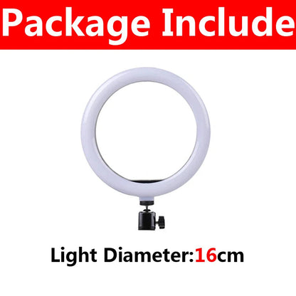 10 Inch LED Ring Light Photographic Selfie Ring Lighting with Phone Holder for Tiktok Youtube Makeup Video Live Studio Ring Lamp Techelectronicx