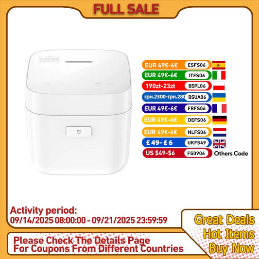 Xiaomi Mijia Smart Rice Cooker Mini 2 1.5L Electric Cooking Pot Utensils Multicooker for Kitchen Devices Home Appliances MFBO5M TechElect