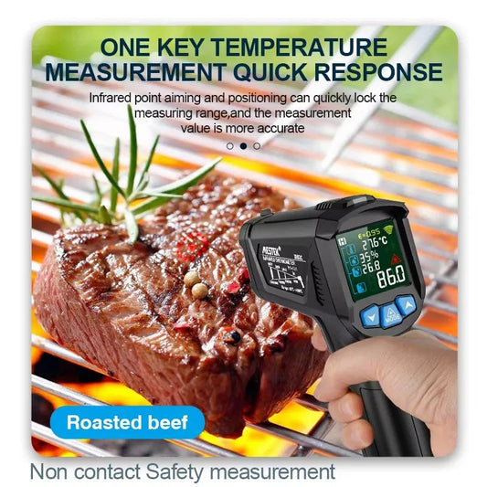 -50 to 800 Degree Mestek Digital Infrared Thermometer Laser Temperature Meter Non-contact Pyrometer Hygrometer IR Thermometer Techelectronicx
