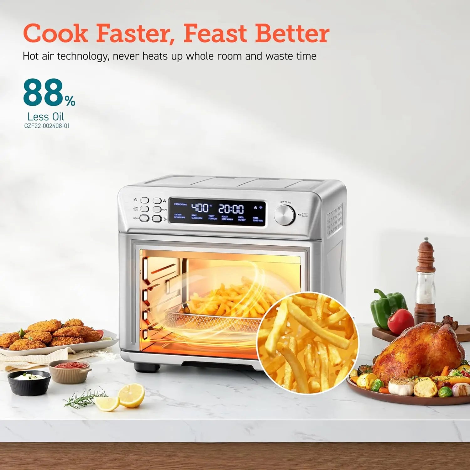 COSORI Air Fryer Toaster Oven Combo, Smart 12-in-1 Airfryer Sous Vide Convection Oven Countertop, Bake, Roast, Reheat, Broil, De TechElect