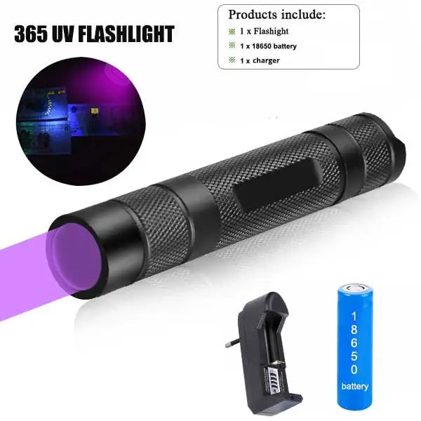 100W 365nm UV Flashlight Fluorescent Antigen Reagent Detection Lamp Waterproof UV Black Mirror Woodruff Special Identification Techelectronicx