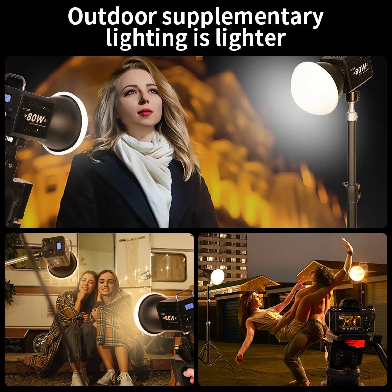 ZU80/ZU60 Photo Studio Light COB Bi-Color 2500-8500K CRI≥95 TLCI≥97 With Diffuser LED Video Lights Fill Lighting Techelectronicx