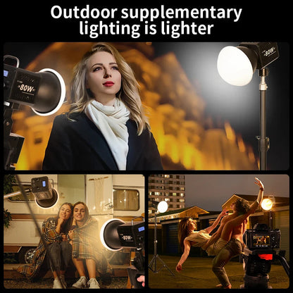 ZU80/ZU60 Photo Studio Light COB Bi-Color 2500-8500K CRI≥95 TLCI≥97 With Diffuser LED Video Lights Fill Lighting Techelectronicx
