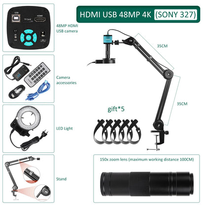 YIZHAN Full HD Digital Microscope Electronic 4K Soldering Microscope HDMI VGA USB 150x Lens Upgraded Reinforced Bracket Original Techelectronicx