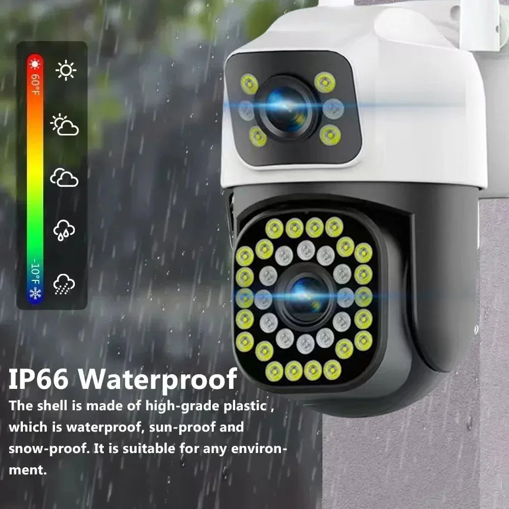 4K 8MP WiFi Surveillance Camera Wifi Outdoor Dual Lens PTZ IP Camera Auto Tracking Audio Video ONVIF Security CCTV Camera YOOSEE TechElect