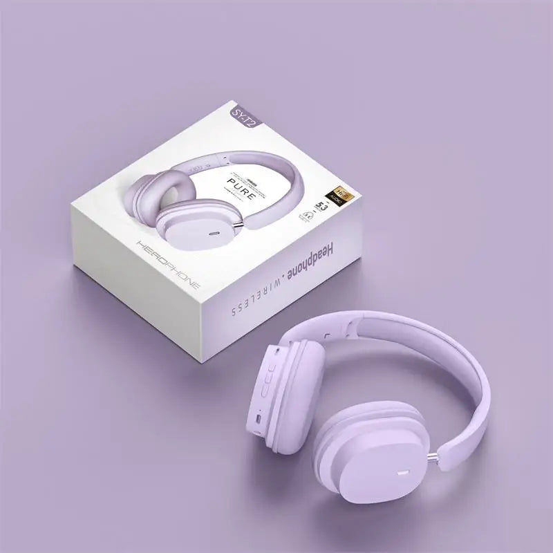 Head Mounted Wireless Earphones Foldable Bluetooth Earphones Built Microphone Earphones Audio Noise Cancelling Earphones - TechElect