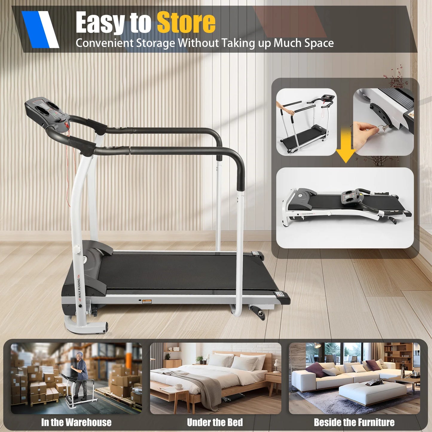 Fitness Equipment Walking Running Machine Fitness Low Speed for Elderly Home Electric Rehabilitation Treadmill TechElect