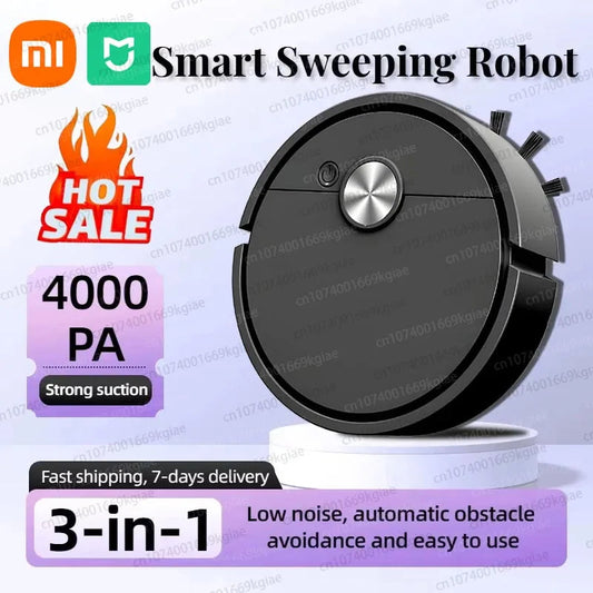 Xiaomi MIJIA 3 in 1 Smart Sweeping Robot Vacuum Cleaner 4000Pa Strong Suction Easy To Use For Hard Floors Pet Hair Carpets New Techelectronicx