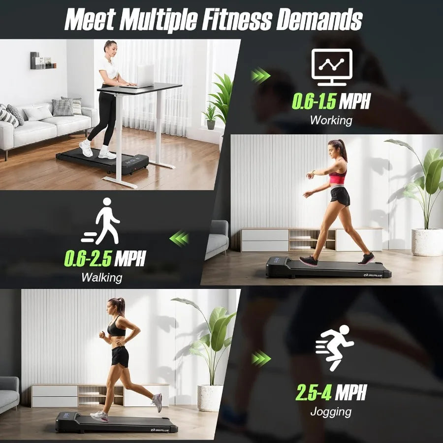 Walking Pad, 2.5 HP Under Desk Treadmill with Remote Control & LED Display, 3 Countdown Modes, 0.6-4 MPH Portable Treadmills for TechElect