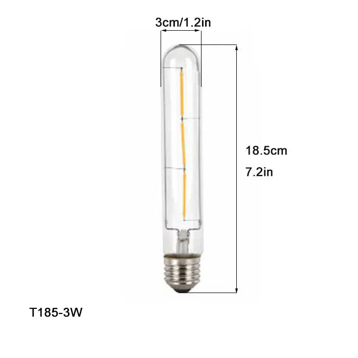100-240V 6000K LED Filament Light Bulb 110V 120V 6500K Tubular Edison Bulbs T10 T185 T225 T30 T300 Long Tube 4W 6W 8W led Bulb Techelectronicx
