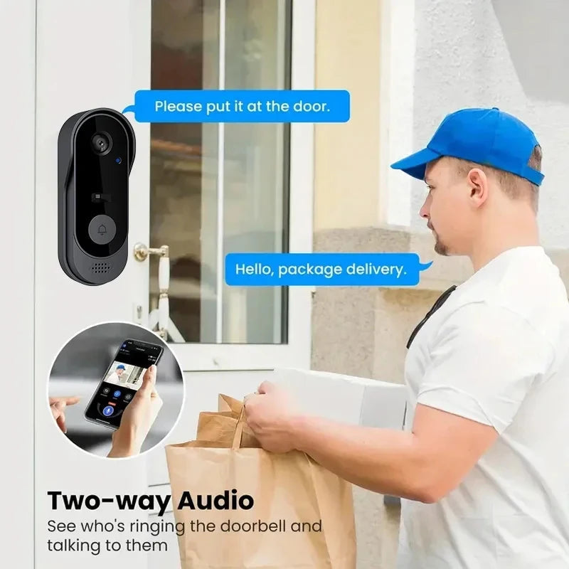 1080P Wireless WIFI Video Doorbell Intercom Door Bell with Camera Tuya Smart Home for Security Protection PIR Motion Detection Techelectronicx