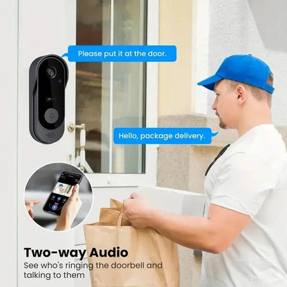 1080P Wireless WIFI Video Doorbell Intercom Door Bell with Camera Tuya Smart Home for Security Protection PIR Motion Detection Techelectronicx