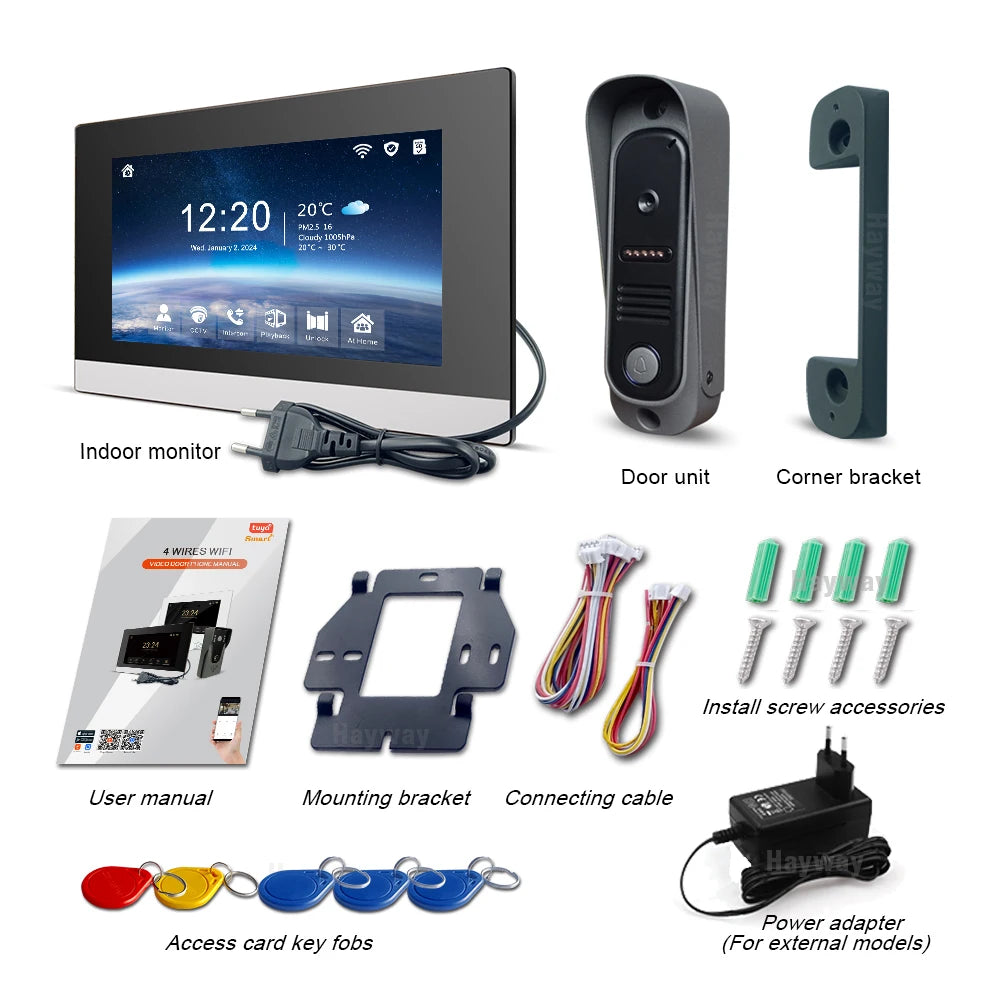 1080P Video intercom  System DoorPhone for Home  TUYA Wireless WiFi Smart with  Infrared night vision doorbell Motion detection - TechElect