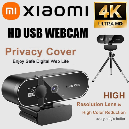 Xiaomi 4K Streaming Web Camera 2K Autofocus Full HD USB Webcam 1080P 60FPS With Microphone PC Laptop Video Shooting Camera 2025 Techelectronicx
