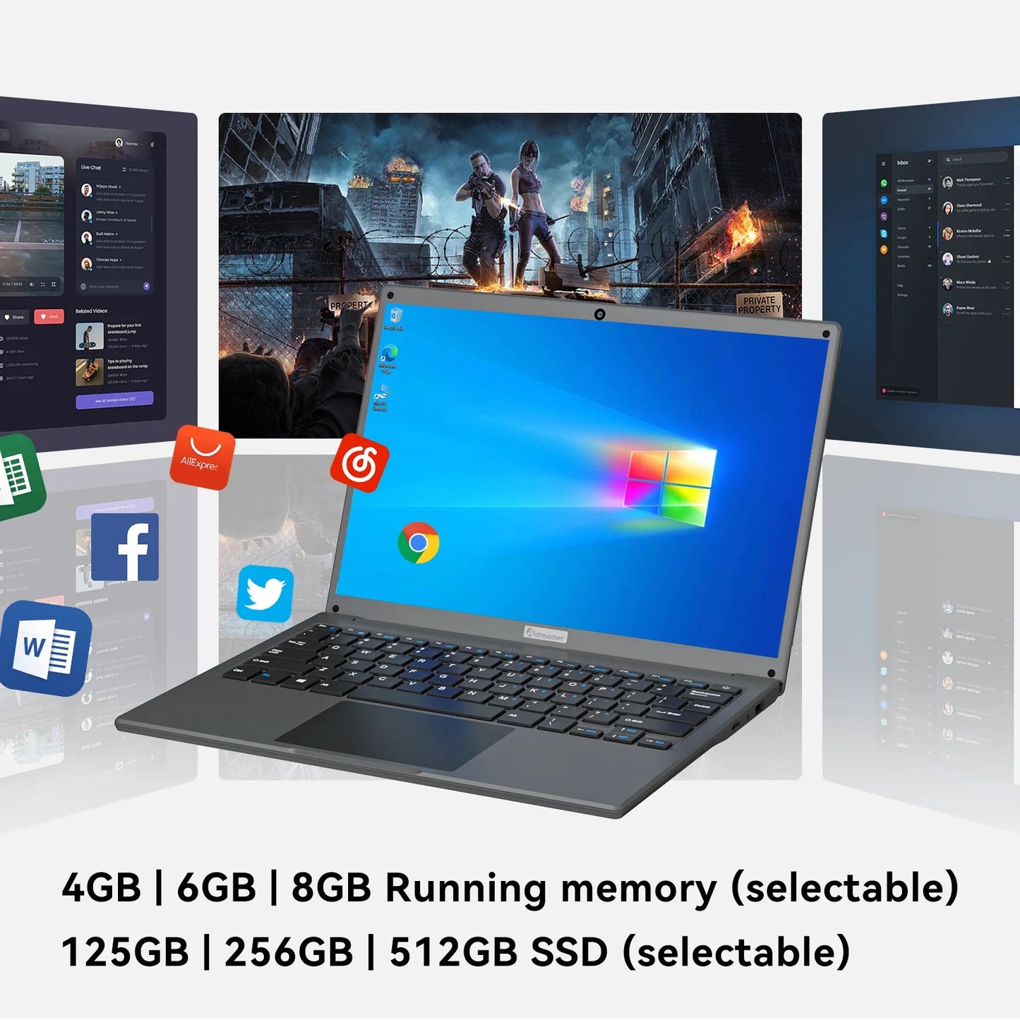 (Clearance)13.3 Inch Cheap Laptop With Intel CPU 2.5K FHD IPS 2.5K FHD Display Notebook Adreamer Laptop On Sale Techelectronicx