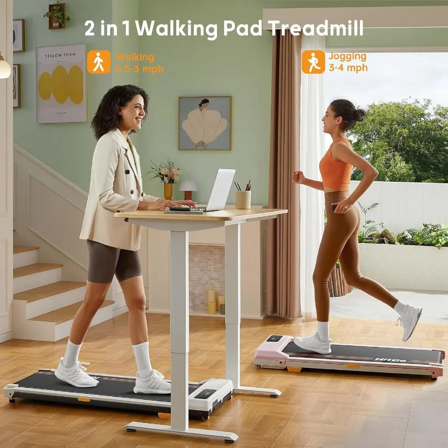 Under Desk Treadmill 2 in 1 Walking and Jogging Pad Portable with Remote Control and App 2.5HP Compact for Home Office TechElect